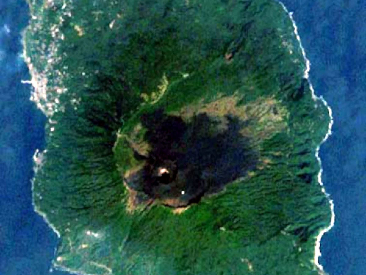 伊豆大島の衛星画像