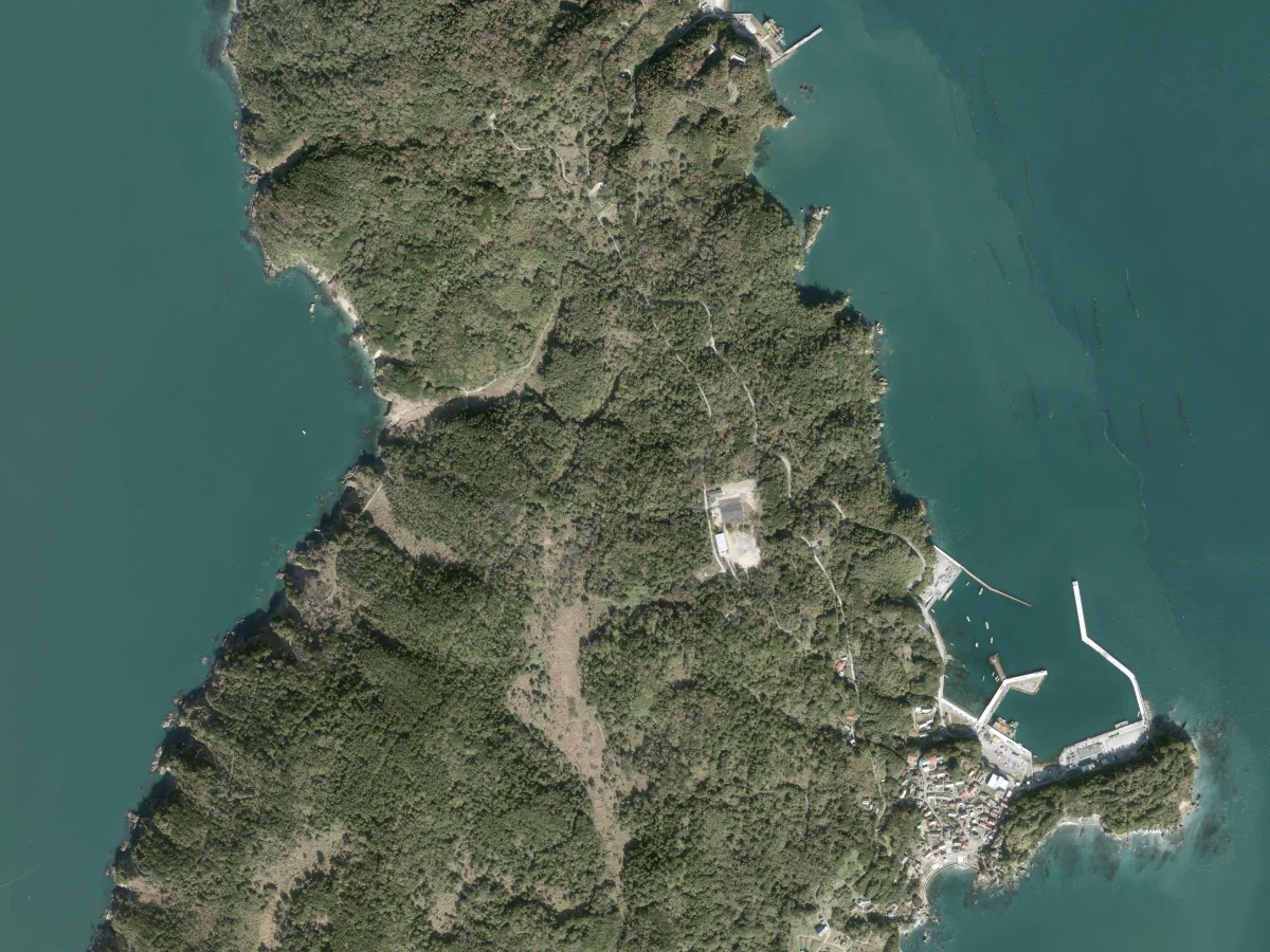 宮城県石巻市 田代島の航空写真