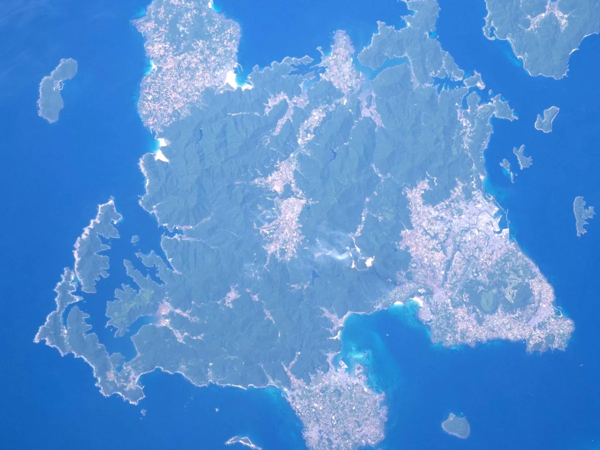国際宇宙ステーションから撮影された福江島