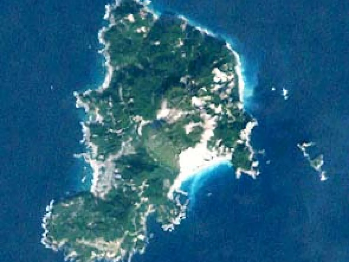 神津島の衛星写真