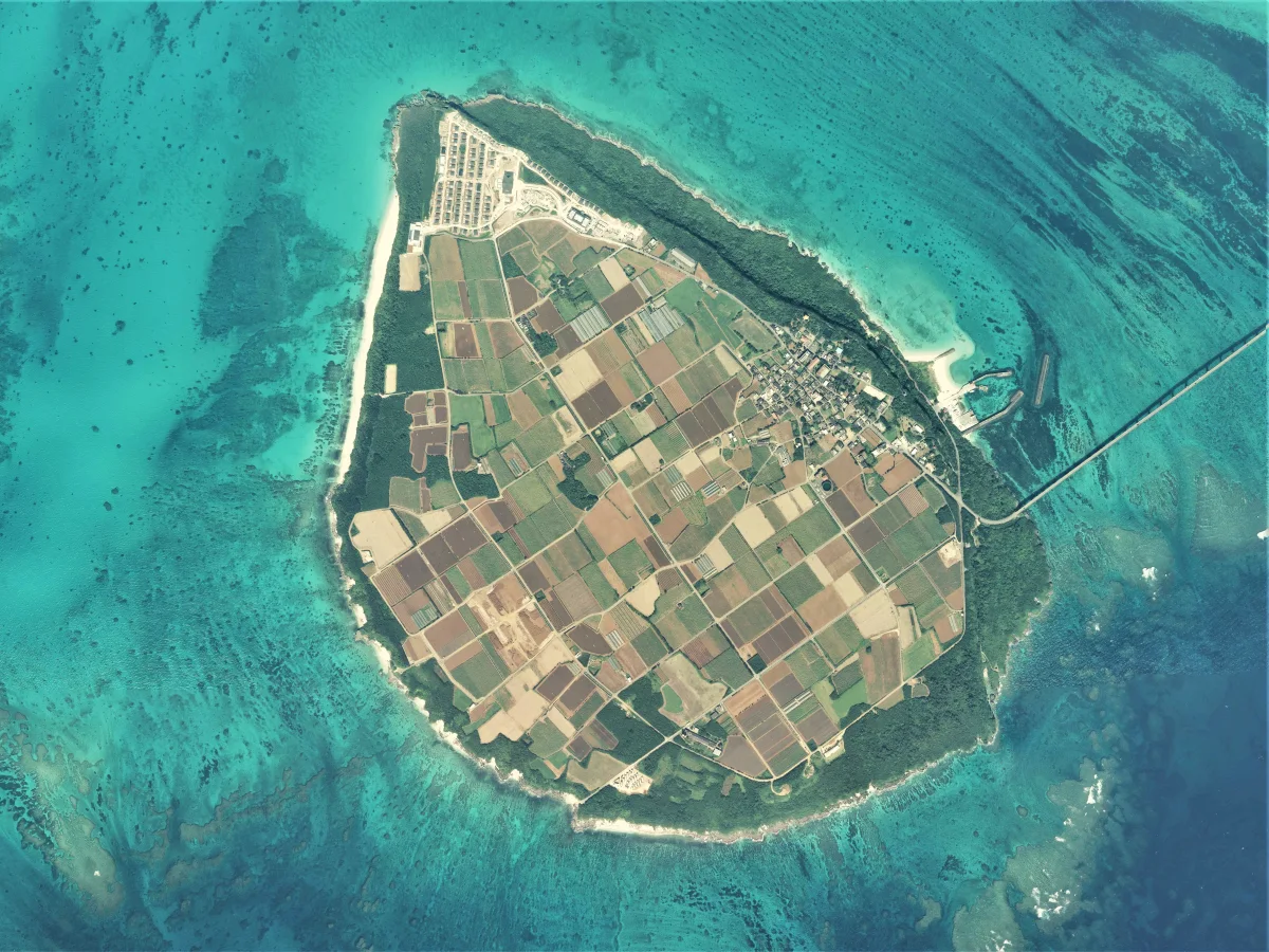 沖縄県宮古島市 来間島の航空写真